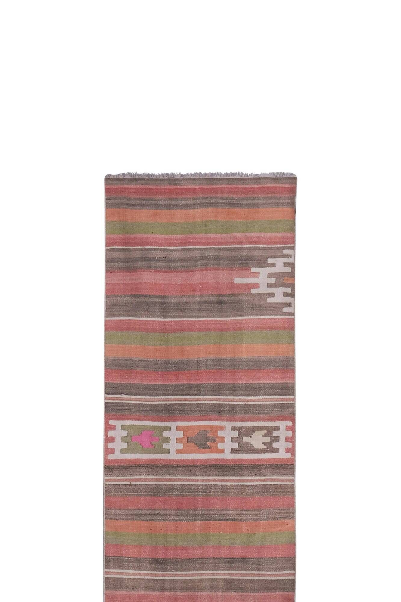 Vintage Turkish hallway rug 75x353 cm