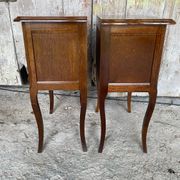 Louis XV Style Nightstand with Drawer + Vintage Case #D50