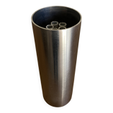 Space Age 1970s brushed steel flower vase