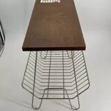 Vintage teak and metal Mid Century magazine rack