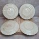 Set of 4 antique dessert plates in ironstone, with blue and green floral decoration.