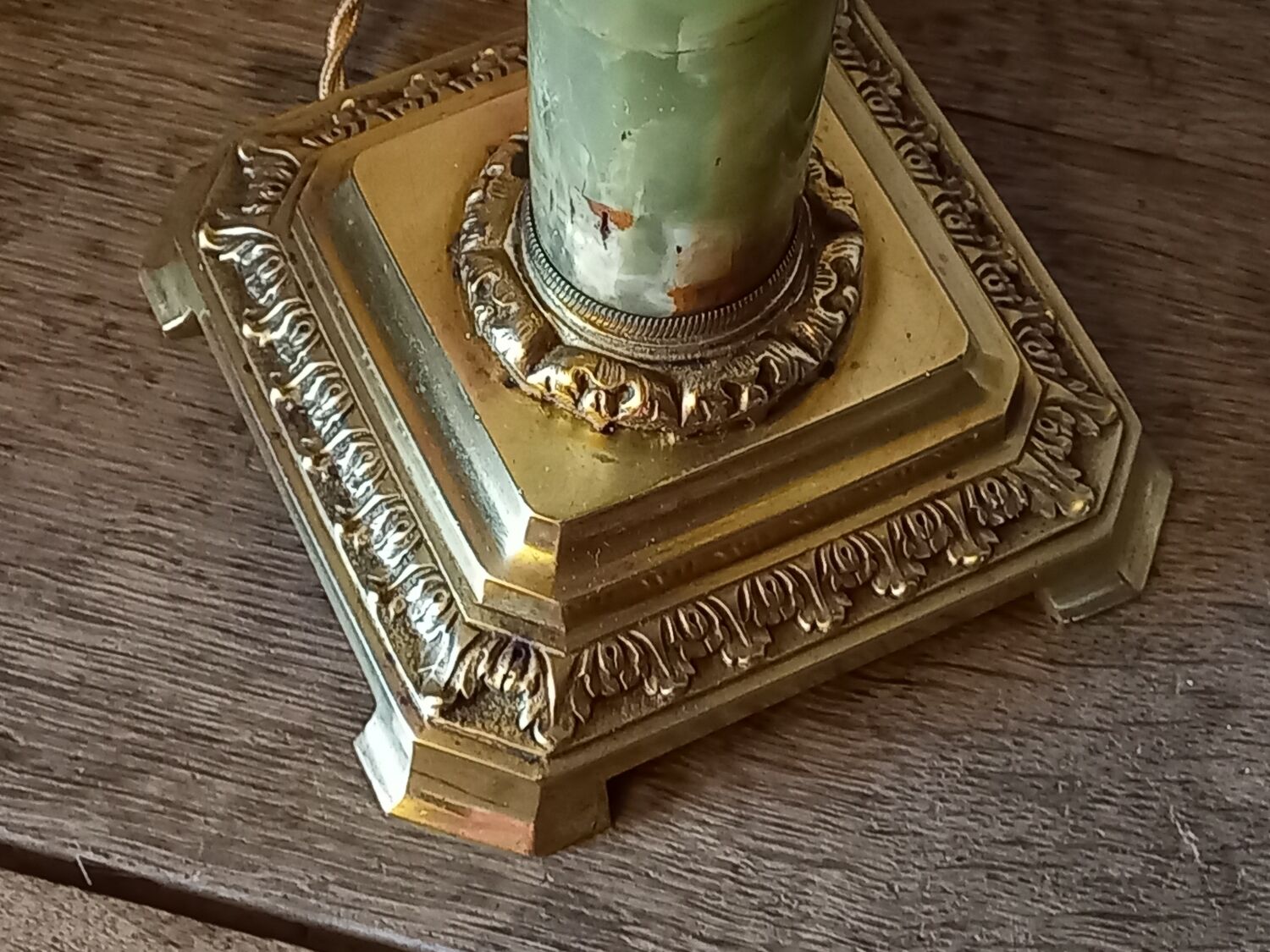 Lamp foot marble and bronze old 19th century