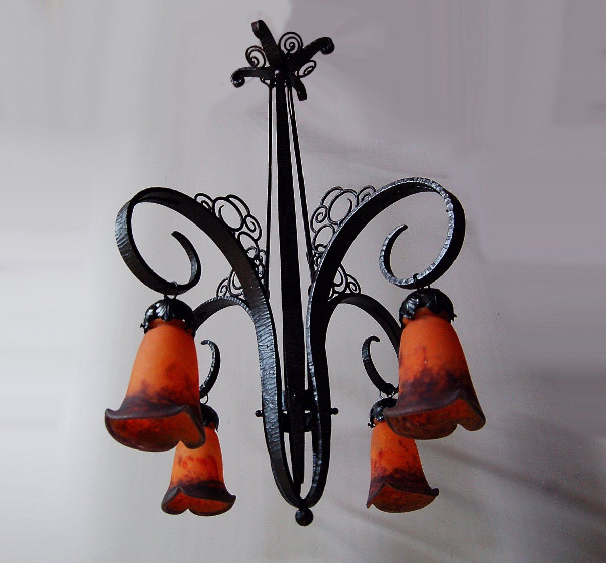 Art deco chandelier by nics frères et degué