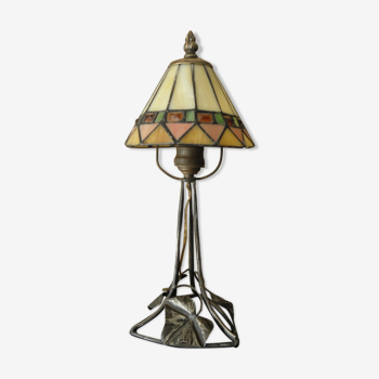 Art deco wrought iron lamp