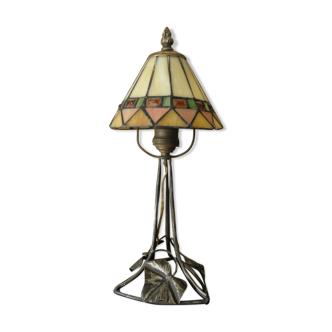 Art deco wrought iron lamp