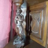 Breton furniture buffet 2 body carved by a Breton craftsman in oak with 2 keys