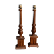 Pair of turned wooden baluster lamps