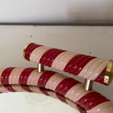 Round mirror tray scoubidou 50s/60s