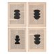 Collection de peintures sur page de livre ancien - 4 tableaux abstraits signés Eawy