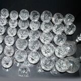 Baccarat set of 35 crystal glasses + 2 flower model carafes 9157 from 1907