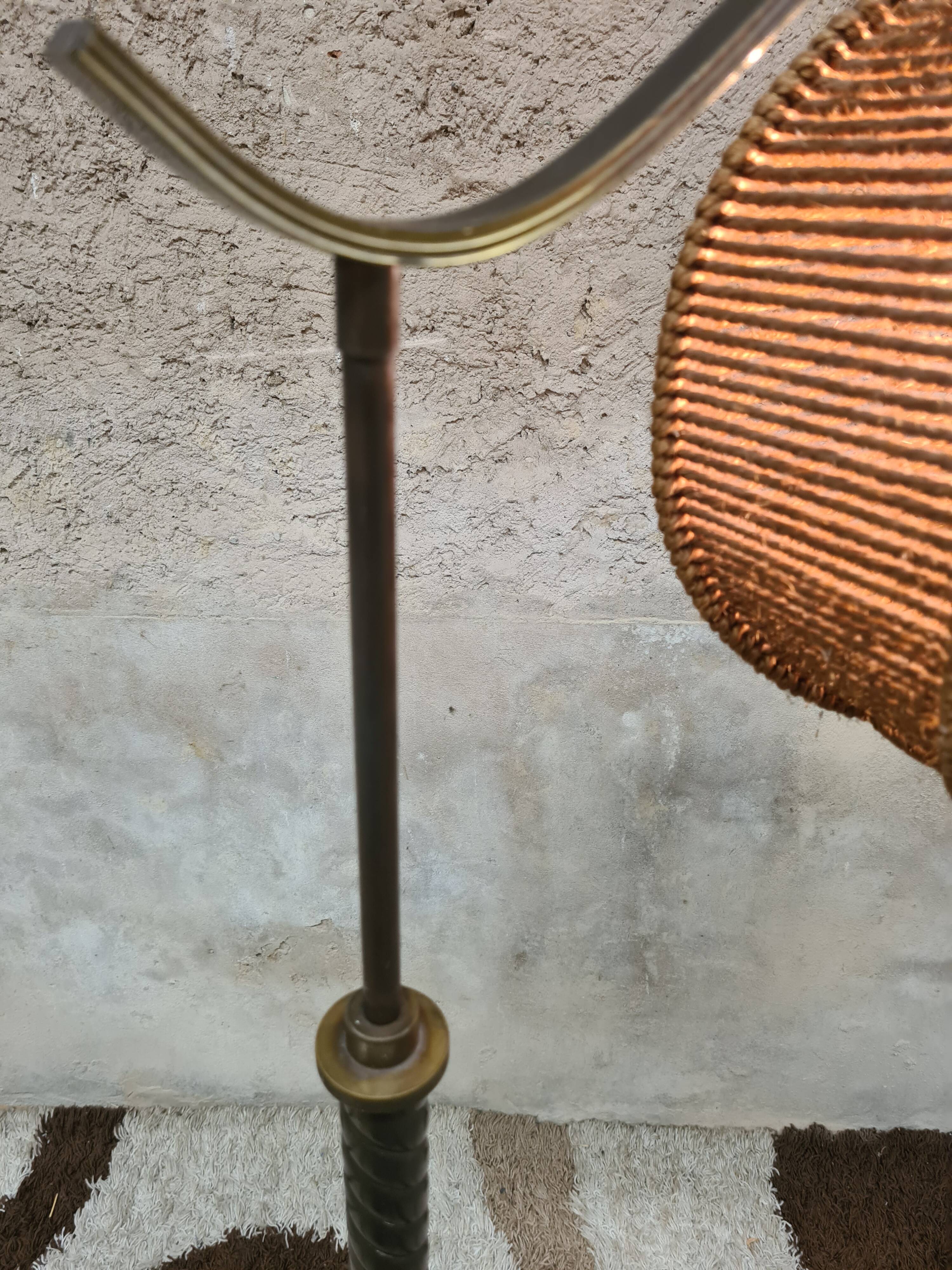 Lampe cordage vintage, années 60