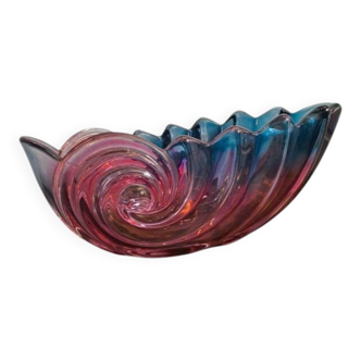 Bol en verre dans le goût de Murano Barbini – Années 70 – 36 x 19 x 15 cm