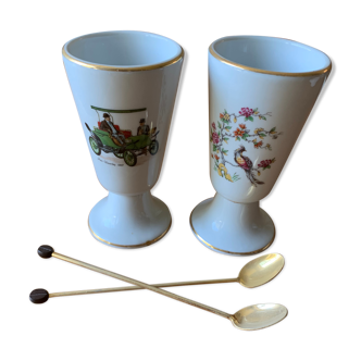 Mazagrans vintage X2 porcelain coffee