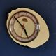 Vintage formica clock silent asymmetrical wall pendulum "FFR Morbier yellow black"