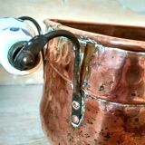 Large brass and copper planter, tray on 4 lion paw feet