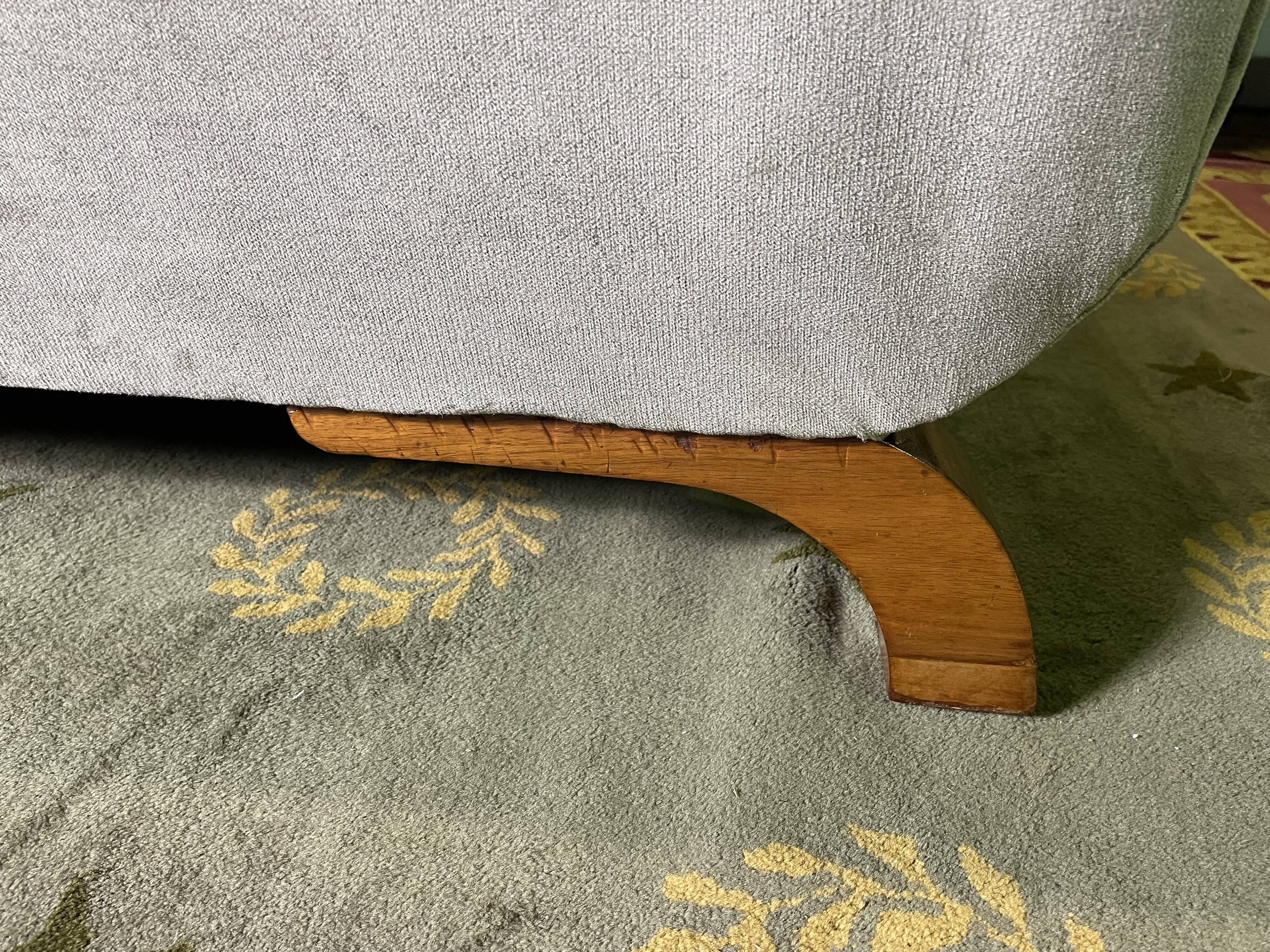 Art Deco era meridian in taupe velvet