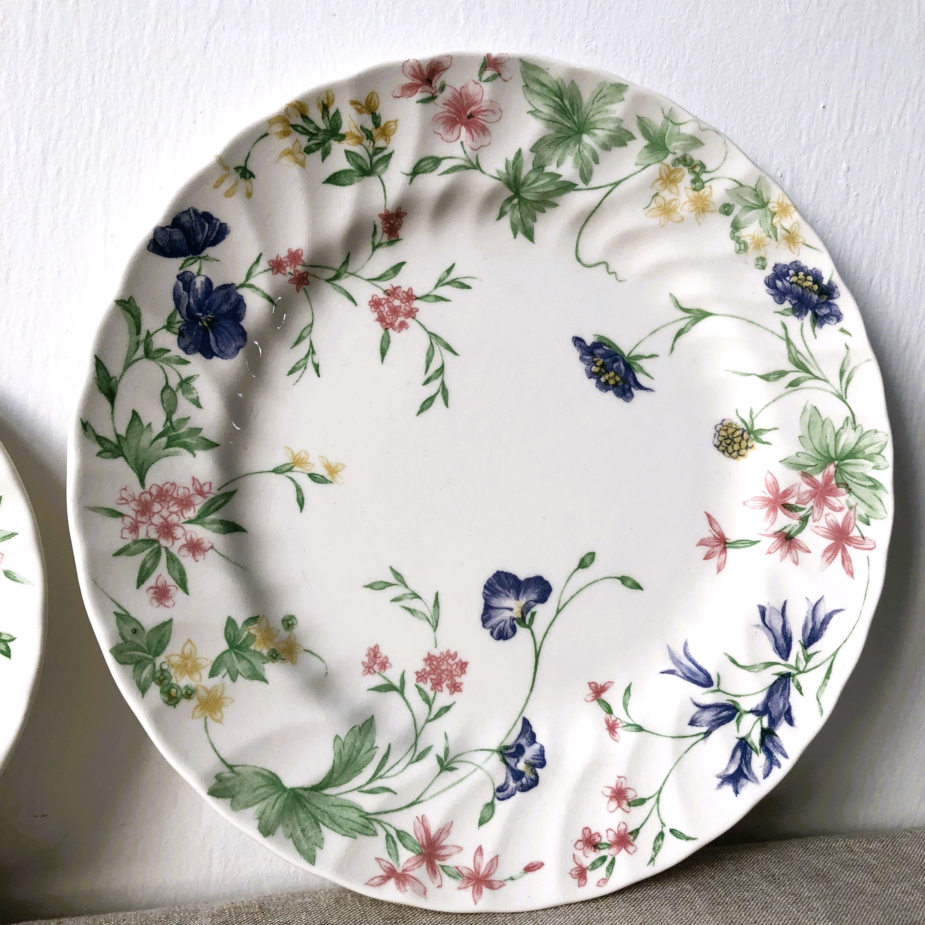 Crown Clarence vintage porcelain floral plates, made in England