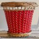 Woven rattan planter & scoubidou