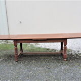 Oak farmhouse table with double-trays, from the 70s