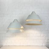 Pair of Zone Pendant Lights in gray, Jo Hammerborg for Fog & Mørup, 1960s