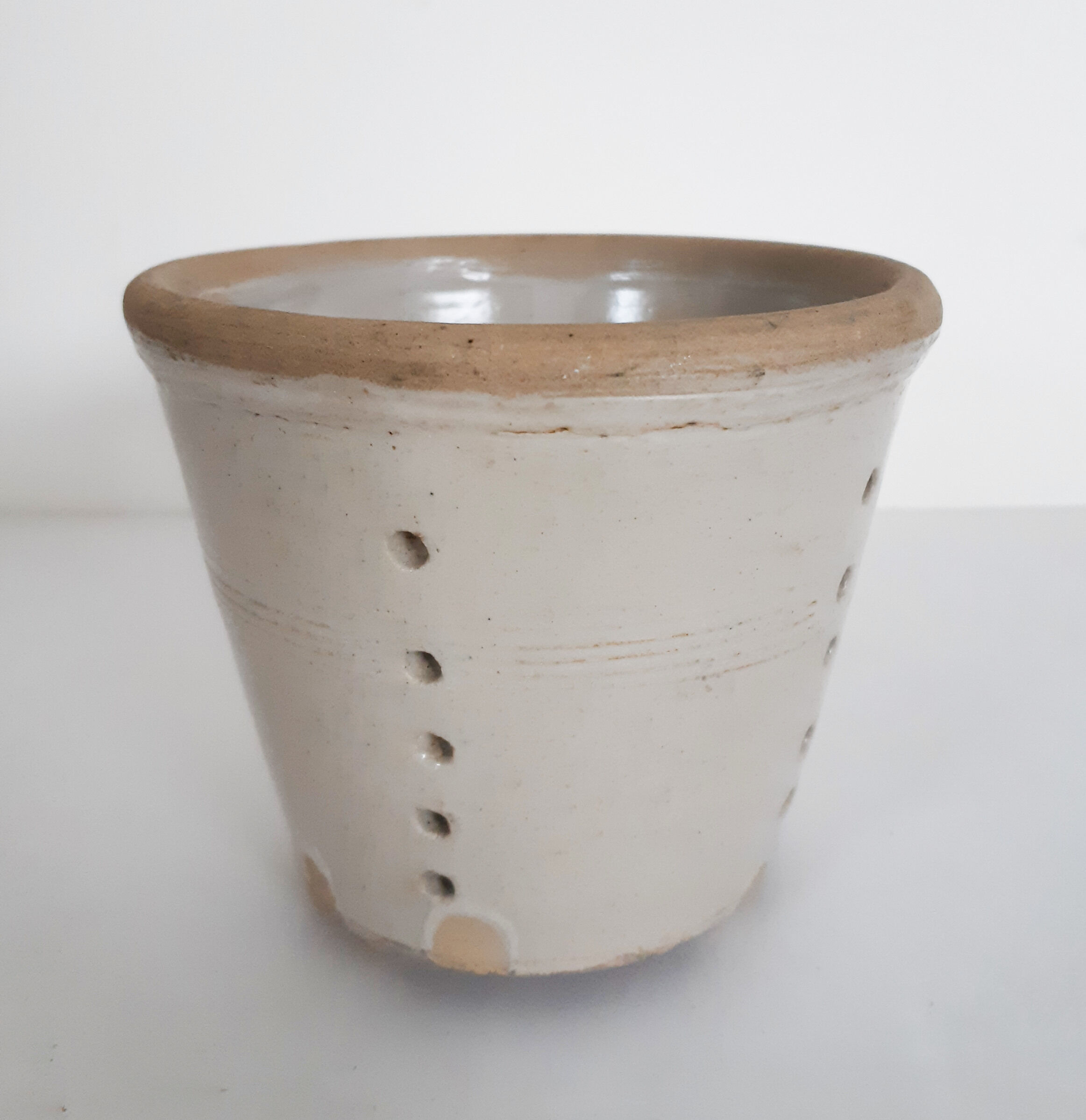 Cheese faisselles , colander in glazed stoneware, vintage French