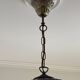 Tiffany-style floral stained glass pendant light in brass D40cm
