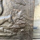 Plaque cheminée fonte ancienne cupidon