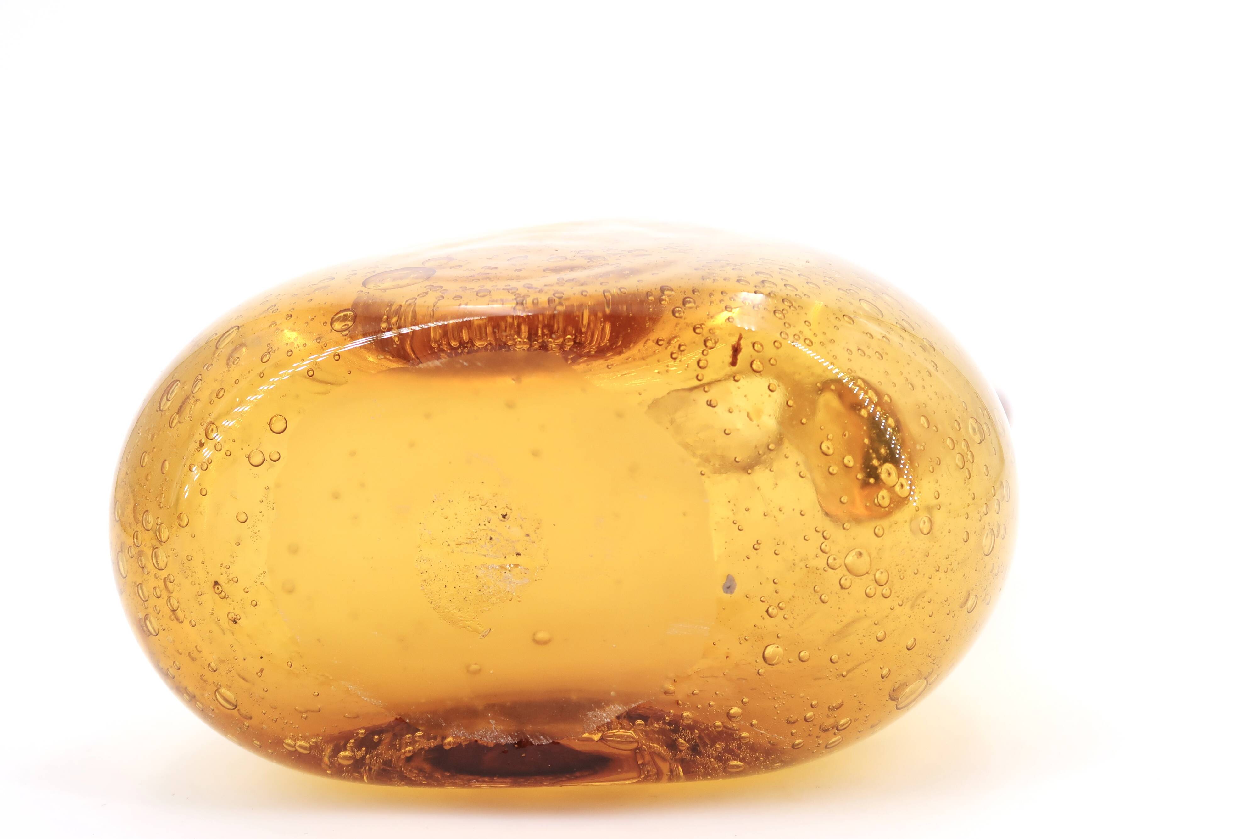 Biot amber bubbled glass carafe, 1970s