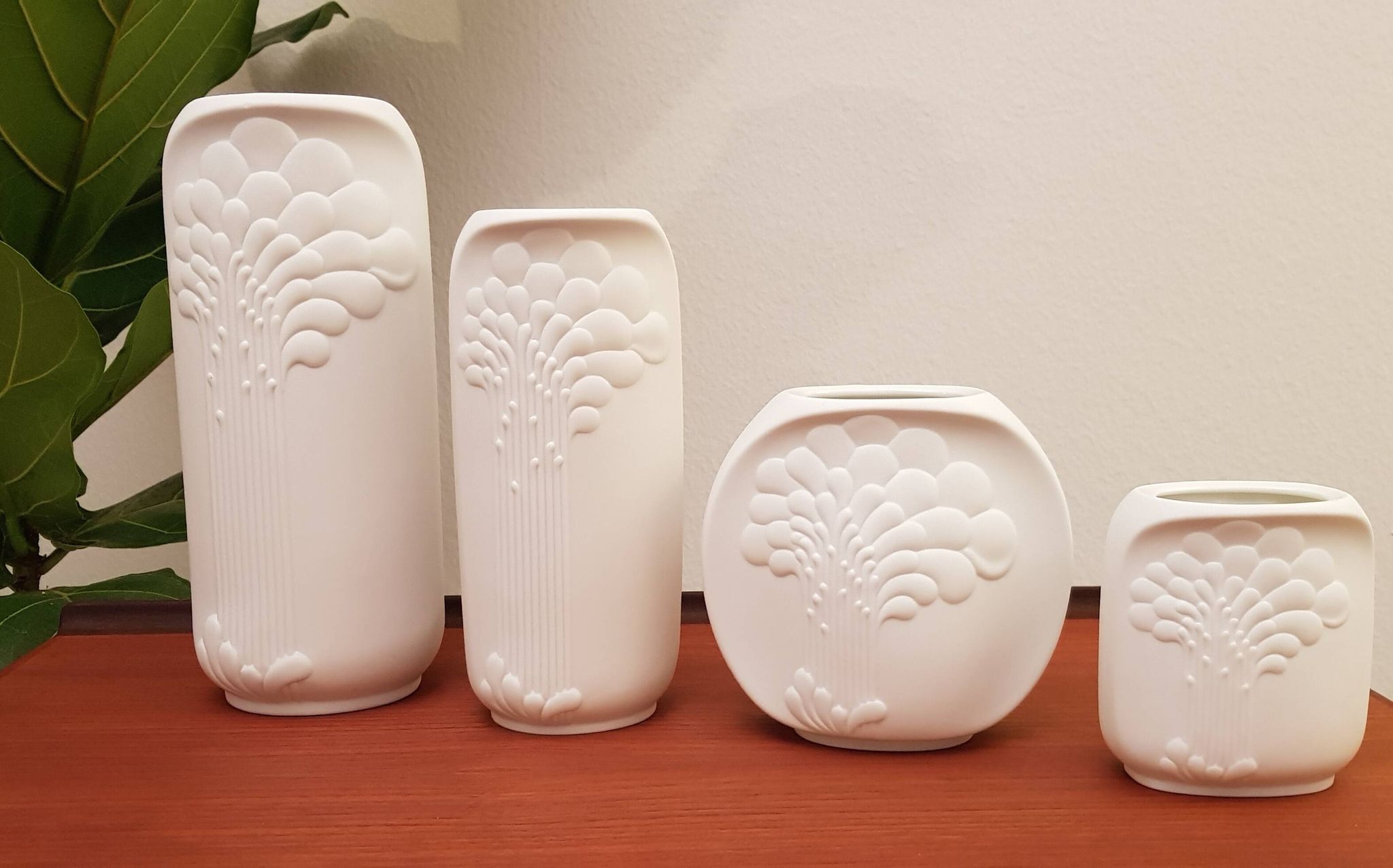 MidCentury Vases in bisquit procellain by Kayser, 1960s