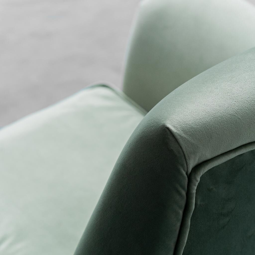 Gigi Radice minotti green velvet armchair from the 1950s vintage modern design