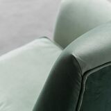 Gigi Radice minotti green velvet armchair from the 1950s vintage modern design