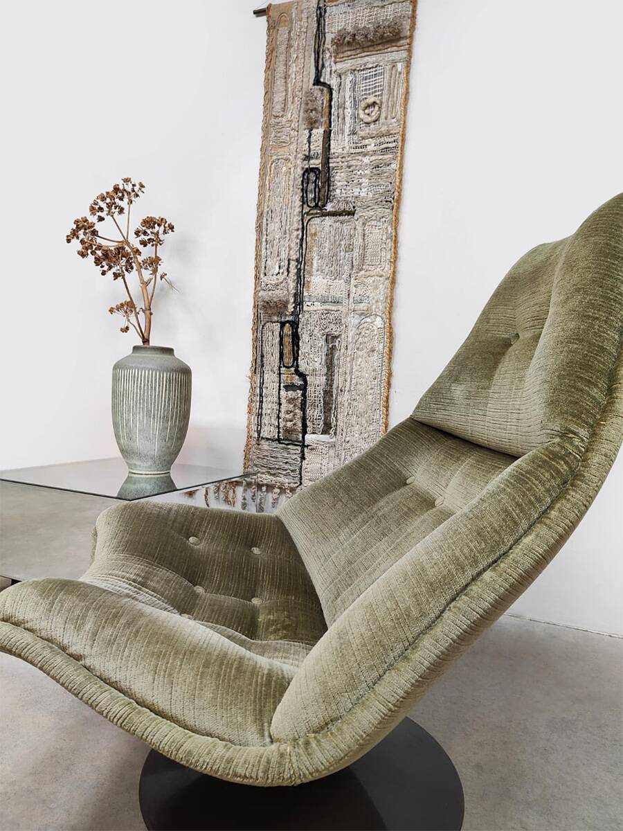 Fauteuil pivotant de design vintage néerlandais Artifort Geoffrey Harcourt F588