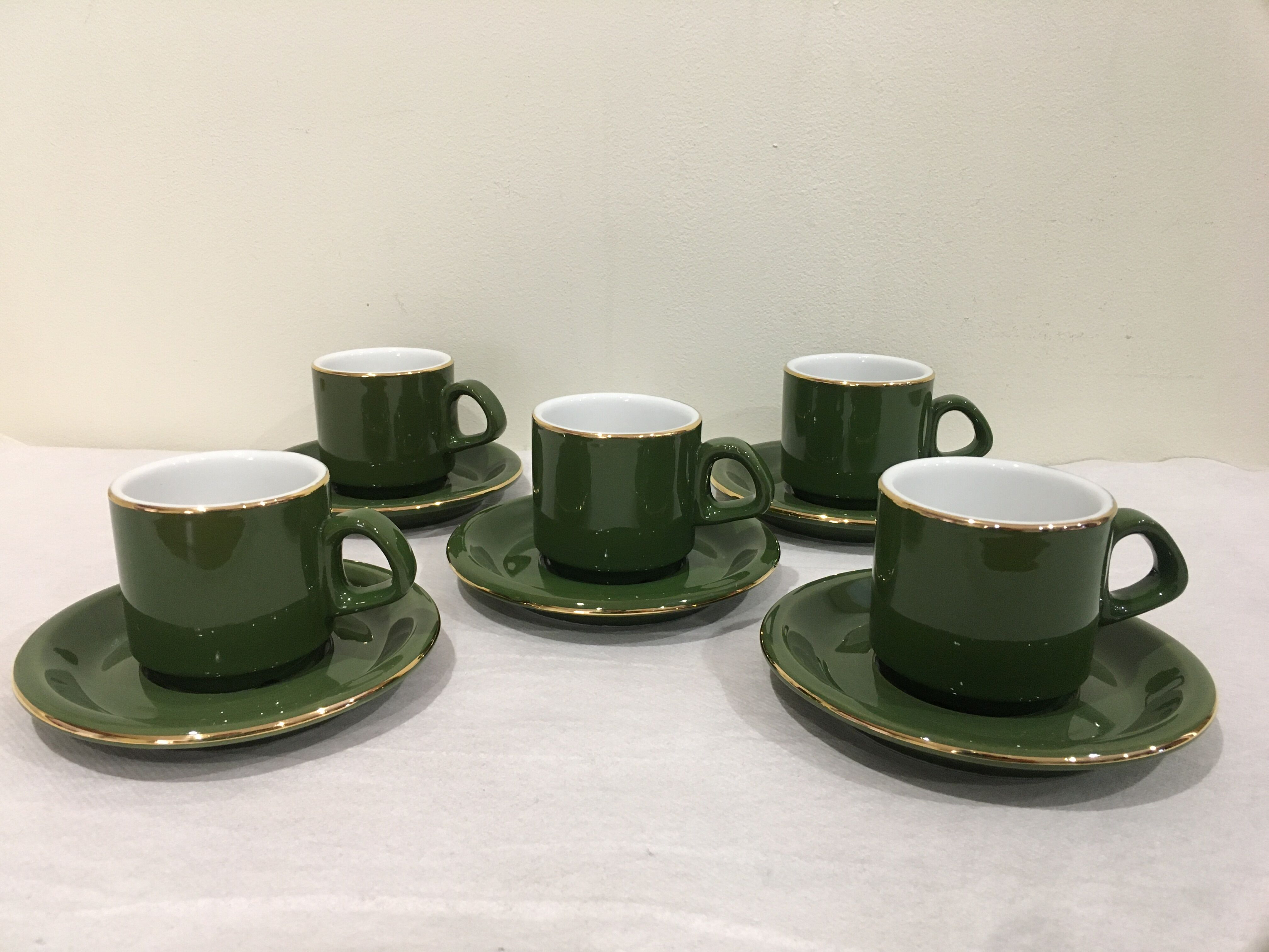 Lot of 5 cups green bistro