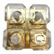 Vintage brass square flush mounts glass ceiling lamp Glashütte Limburg