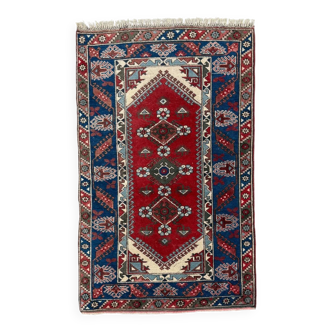 Turkish tribal rug natural dyes 200x120 cm vintage Turkish carpet 2521