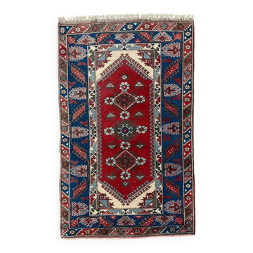 Tapis tribal turc teintures naturelles 200x120 cm tapis turc vintage 2521
