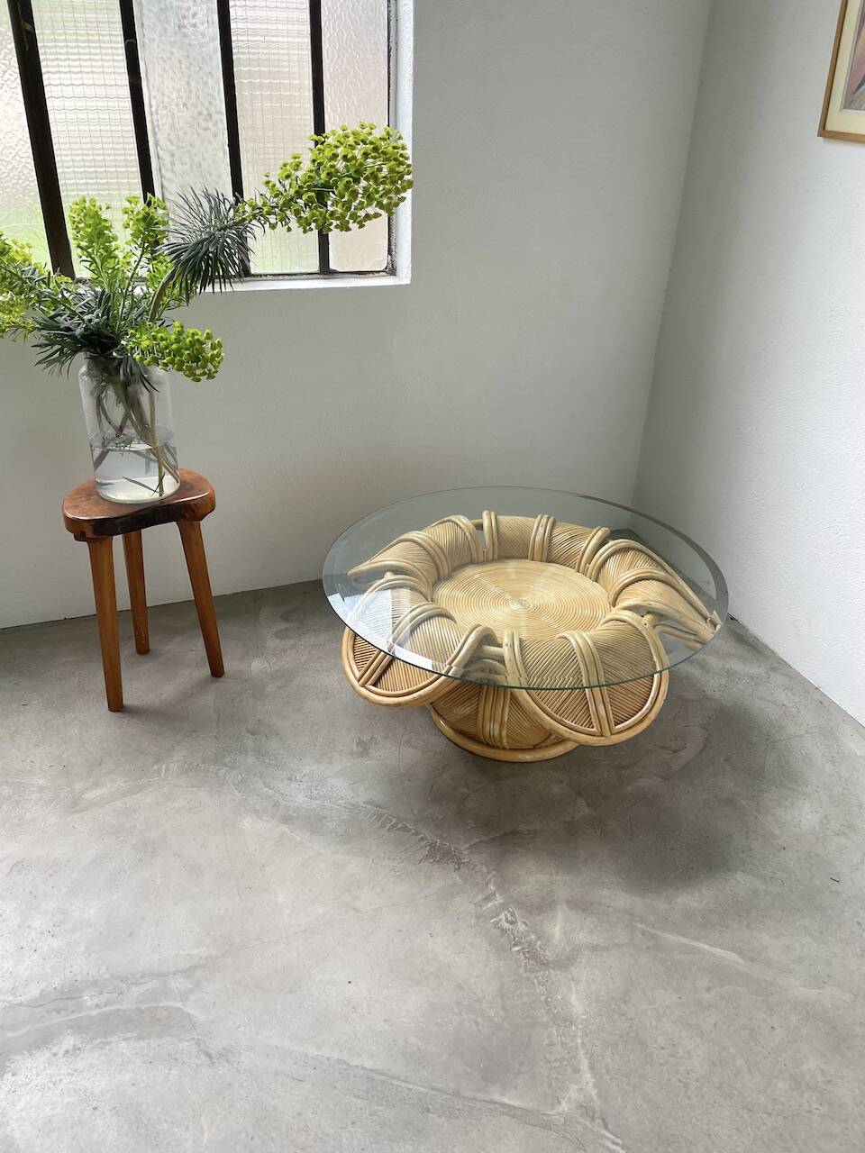 Vivai del sud “flower” rattan coffee table