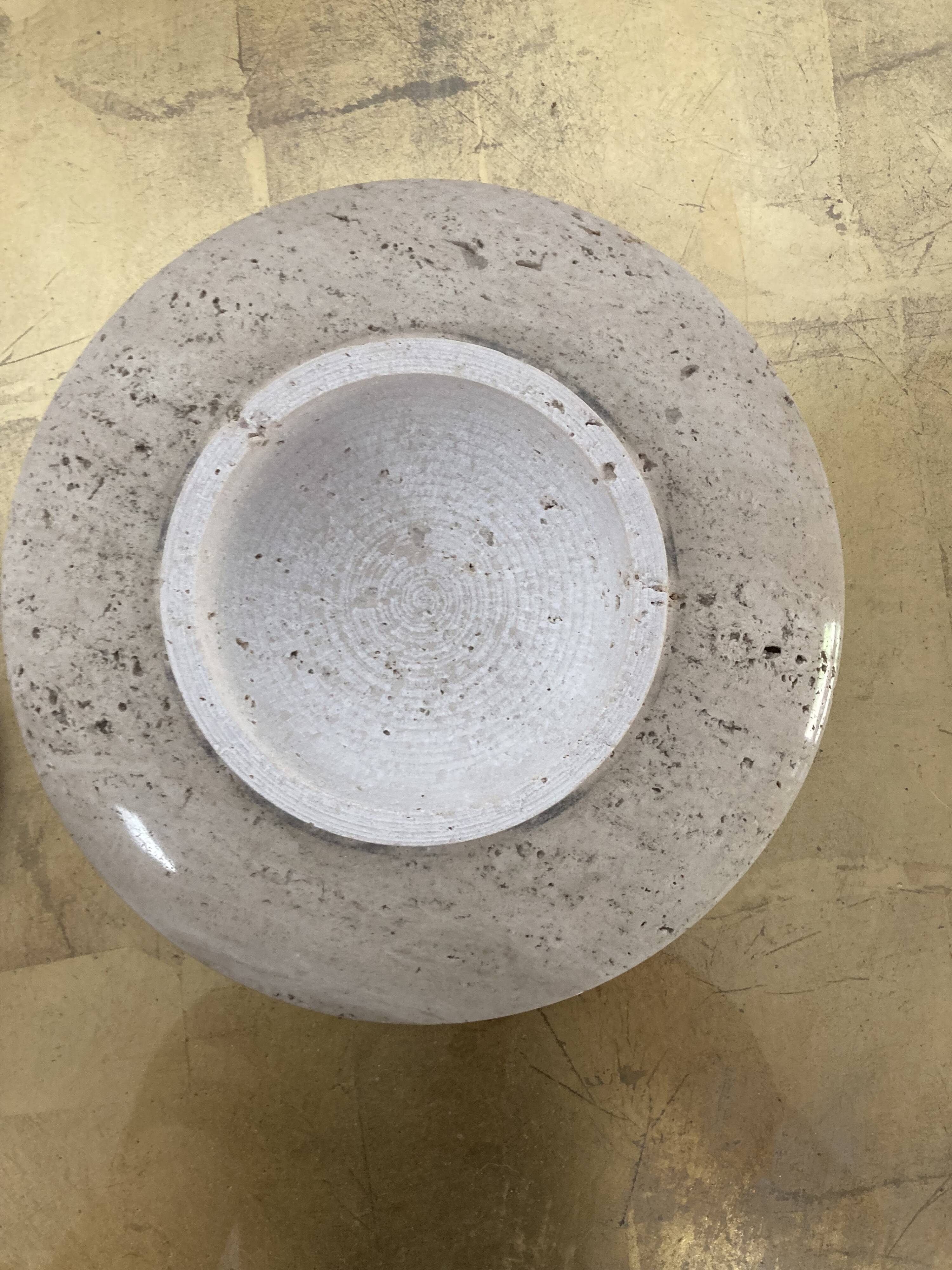 ASHTRAY in MARBLE and METAL CHROME Vintage circa 1970