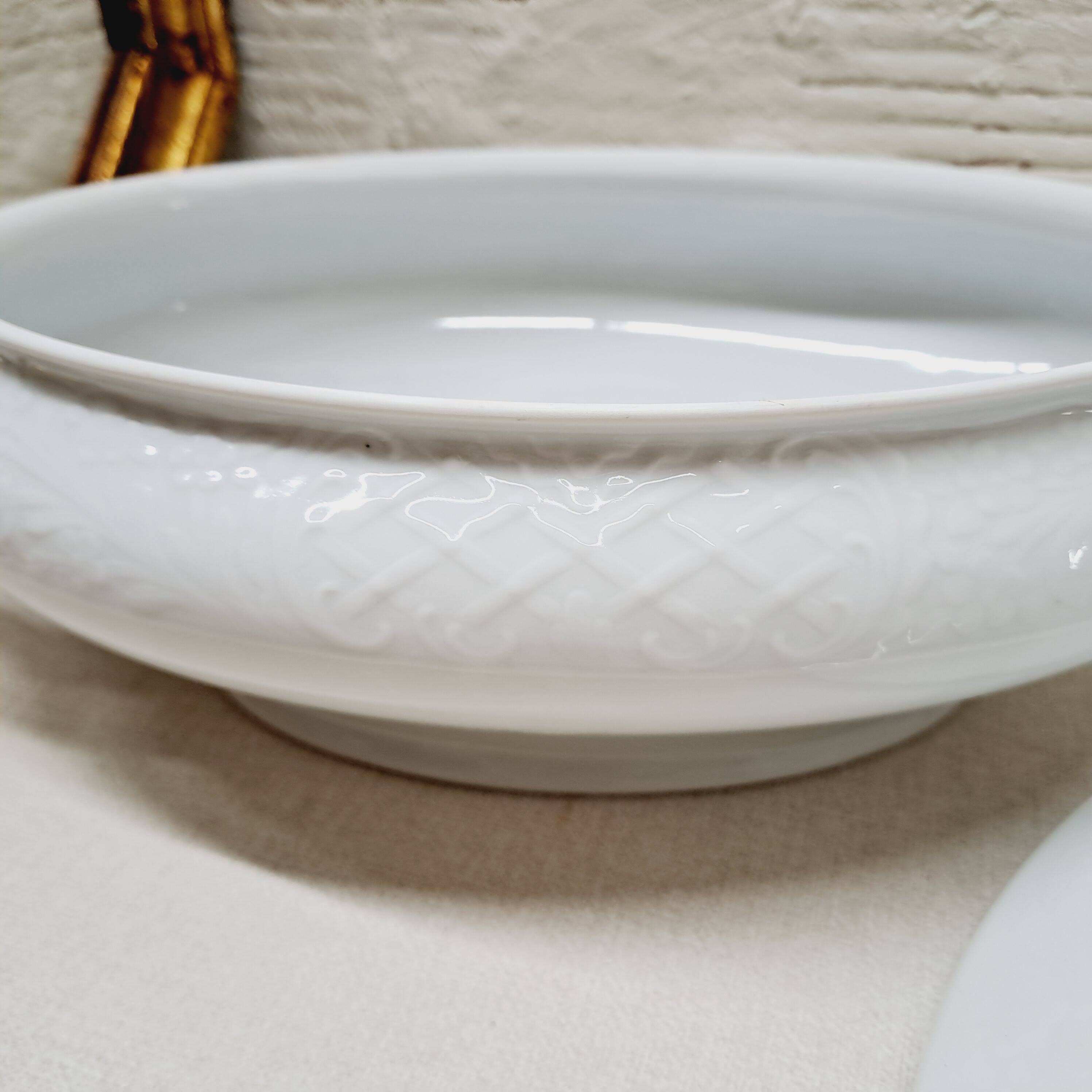 Légumier ovale porcelaine blanc