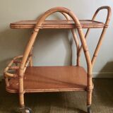 Bamboo rattan serving table