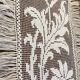Rectangular-shaped napperon in embroidered mesh, foliage decoration and large fleu