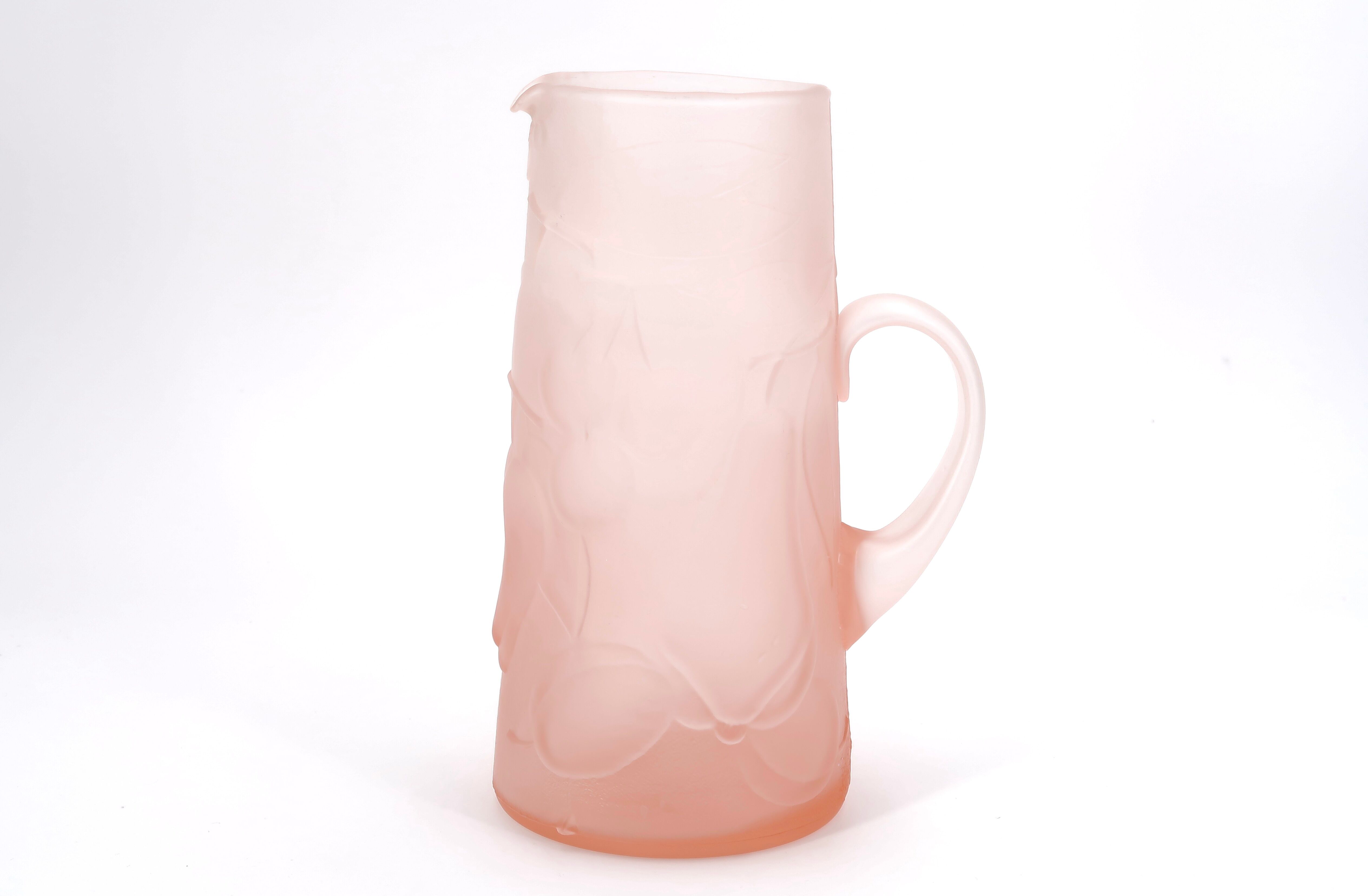 Empoli pale pink glass pitcher, 60s