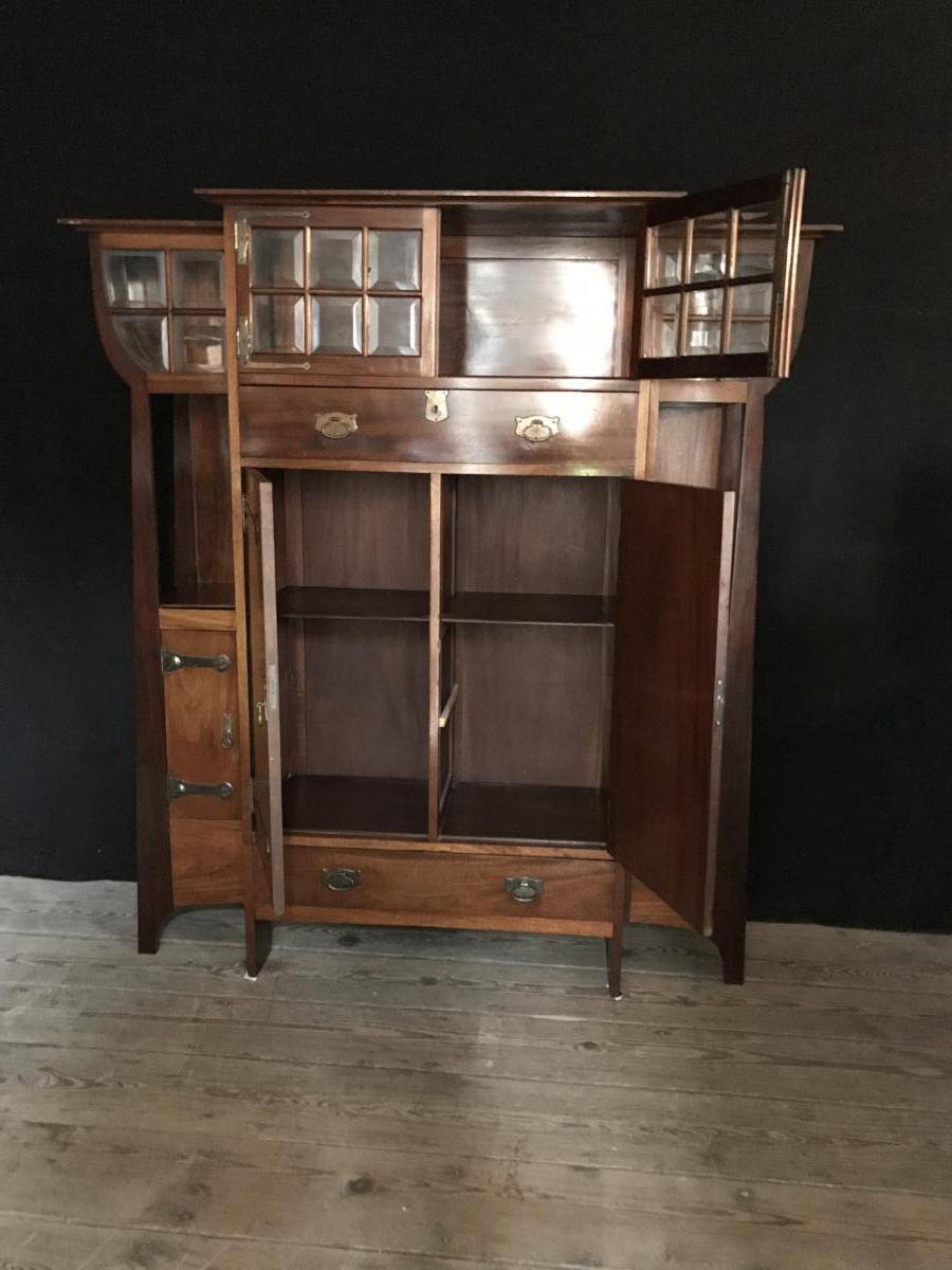 Art Nouveau mahogany display cabinet