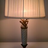 Table lamp in bronze and porcelain