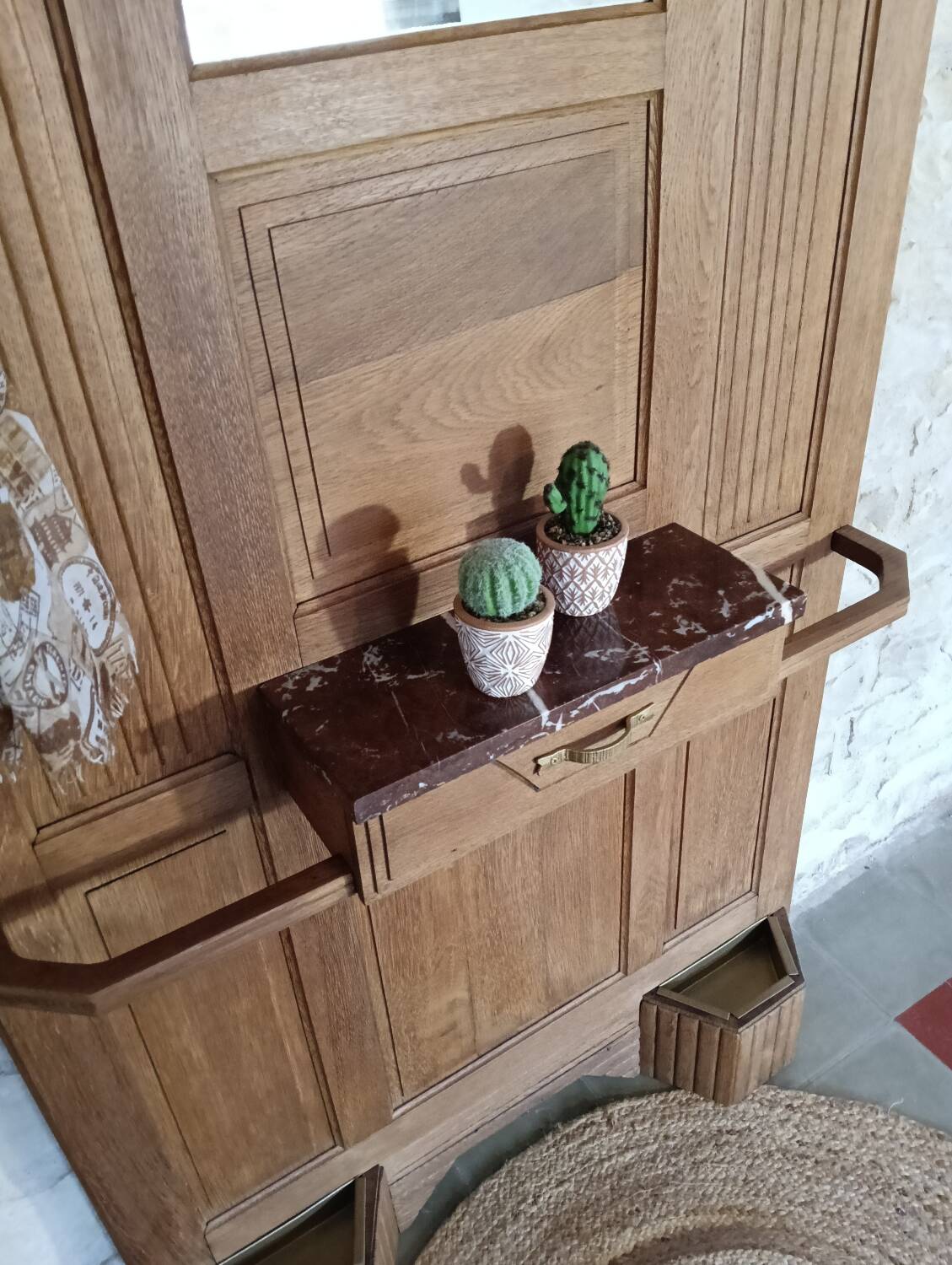 Coat rack solid oak wardrobe