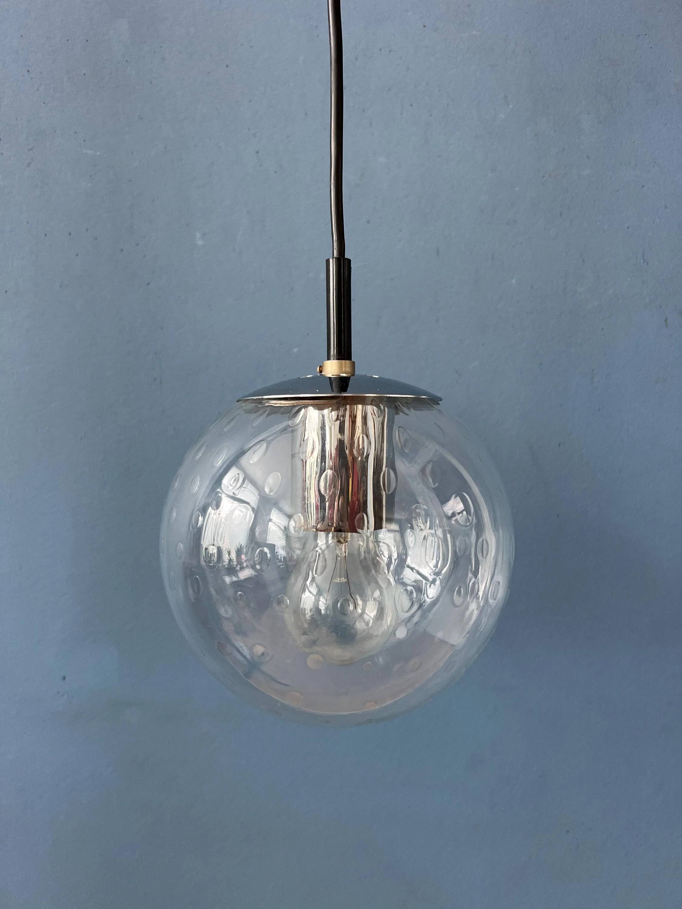 Small vintage bubble glass pendant Raak