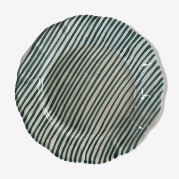 Fine green striped plate 25cm