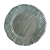 Assiette rayure fine vert 25cm