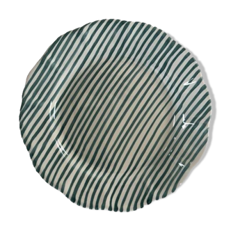 Fine green striped plate 25cm