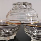 Set of 6 champagne glasses with gold edging and vintage star feet
